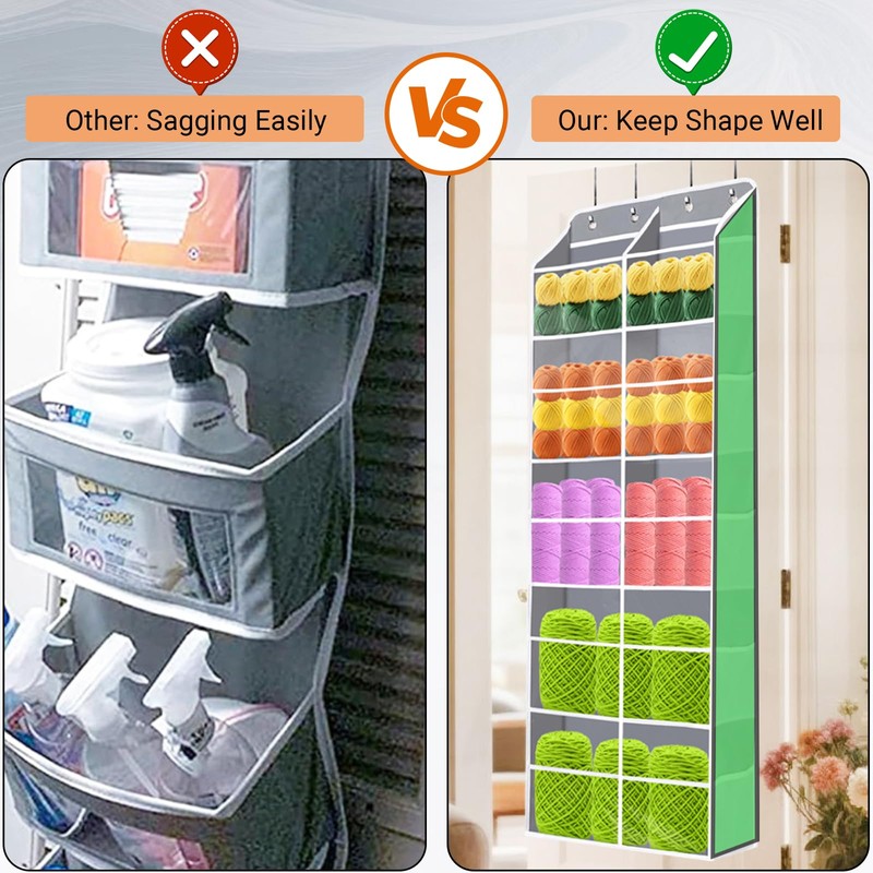 Hobekoee Hanging Yarn Storage Organizer 5 Tiers Large Capacity Over