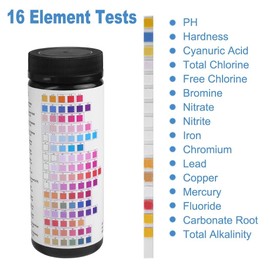 MiOYOOW Aquarium Test Strips, 16 in 1 100 Strips Aquarium Water Test Kit for Freshwater, Aquariums, Fish Pond