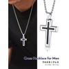 Bandmax Men's Necklace, Crucifix Cross, Surgical Stainless Steel, Hypoallergenic, Pendant,