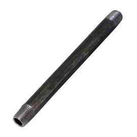 Supply Giant OQCM1512 12" Long Black Steel Nipple Pipe Fitting with 1-1/2" Nominal Size Diameter