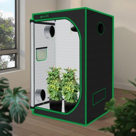 Green Hut 3x3 Grow Tent, 36"x36"x72" Growing Tent with Observation Window and Floor Tray for Hydroponics Indoor Plant Growing 3x3 Grow Room