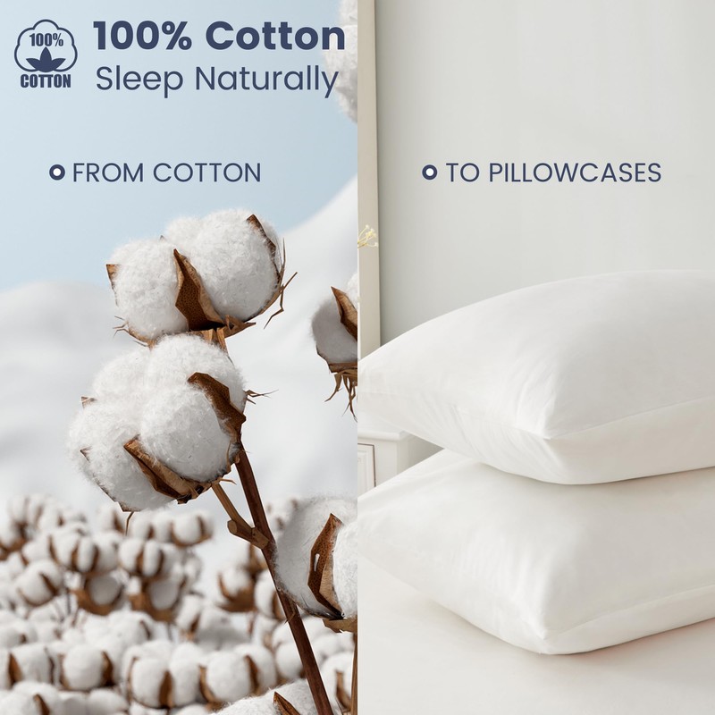 LINENOVA 100% Luxury Cotton Body Pillowcase(1 Piece),Super Soft and Breathable