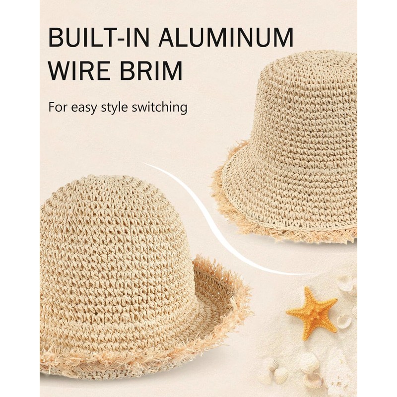 Zylioo Large Summer Bucket Hats for Big Heads, Sun Protection