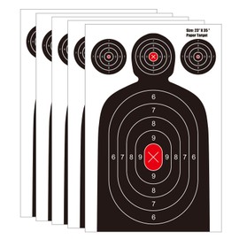 Meruzy 23x35 Inch Silhouette Shooting Targets - 30 Pack Reactive Paper Targets with Instant Hit Visibility for Indoor/Outdoor Pistol, Rifle, BB Guns, Airgun Practice