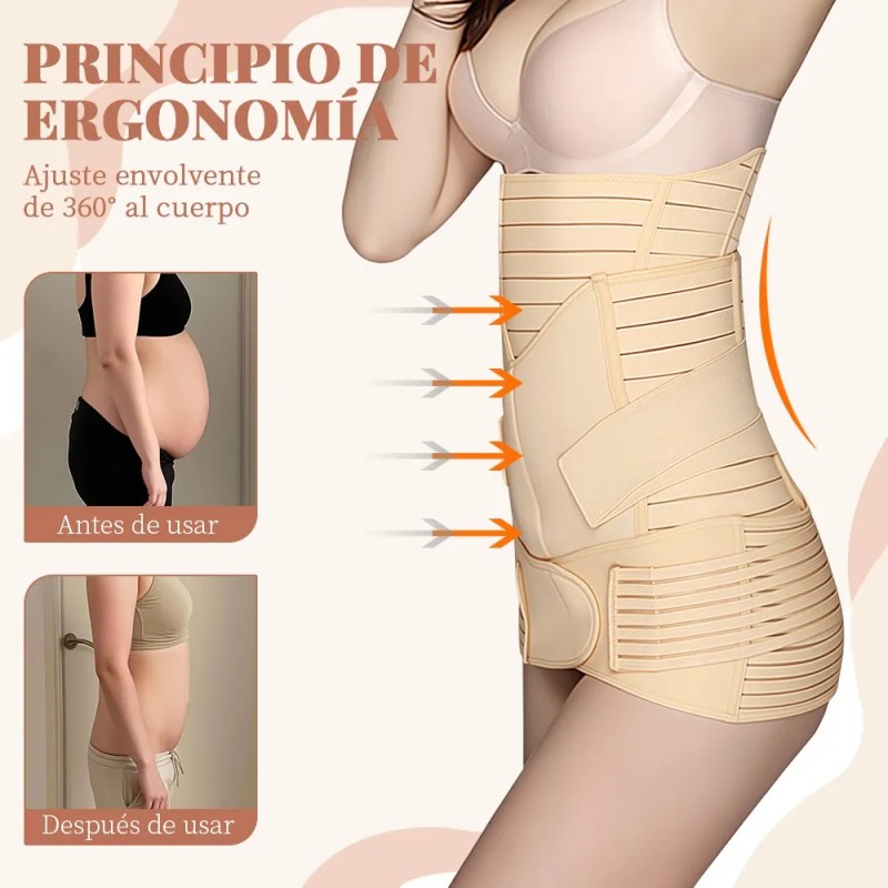 Faja Postparto Maternidad Embarazo 3 En 1 Moldeadora Cesárea