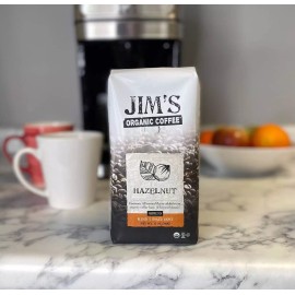 Jim's Organic Coffee Jim’s Organic Coffee Hazelnut Flavored Blend Light Roast, Ground - 12 oz