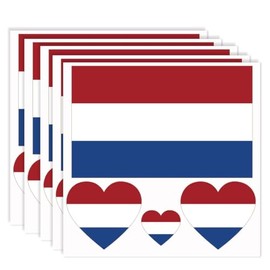 20 PCS Netherlands Flag Temporary Tattoo,Dutch Banner Rectangle Heart Tattoos Decoration Decal, Waterproof Sticker for Party Parade Sport Carnival Classroom