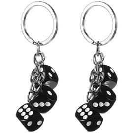 GALPADA 2 Pcs Dice Keychains Dice Charm Keychains Cute Keychain Creative Keyrings Bag Pendant Keychains For Boys