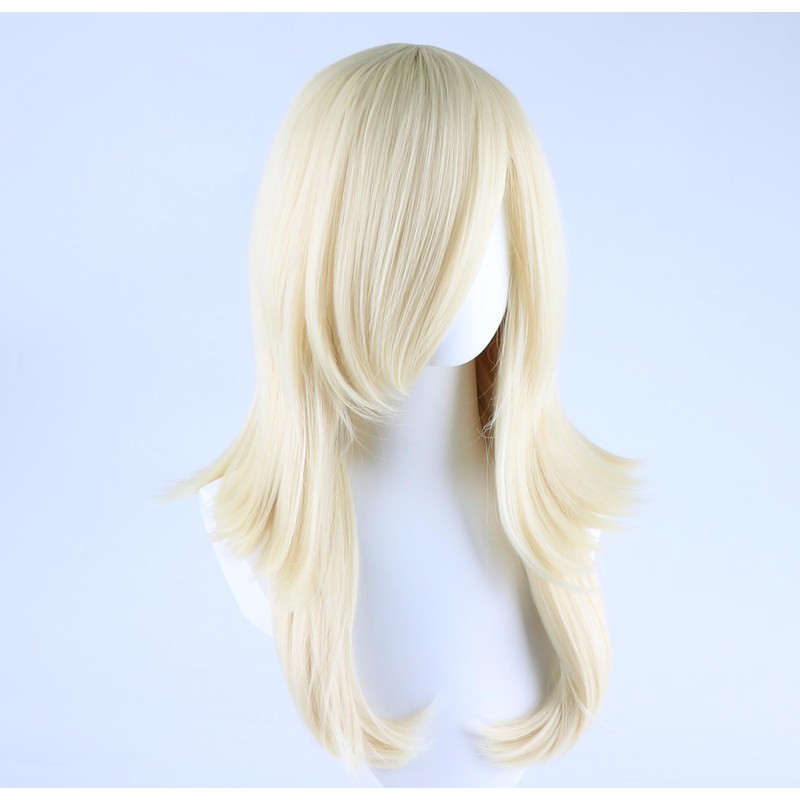 Blonde Princess Wavy Wig Long Thick Hair Side Bangs Cosplay