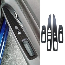 ruihe 4pc Automobile Door Window Control Panel Cover Trim Fit for Hyundai Elantra N HEV 2021 2022 2023 2024 2025 North American versionwood Grain