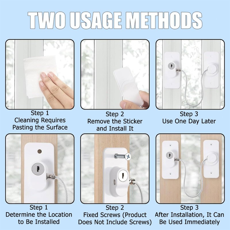 Pack of 2 Fridge Locks, Child Lock Children No Drilling