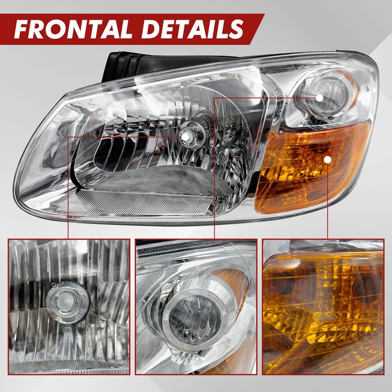 YOOCOO Headlight Assembly Compatible with 2007 2008 2009 Kia Spectra
