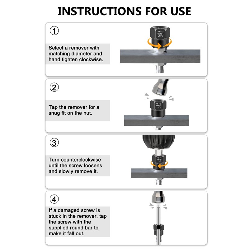 3/8" Locking Wheel Nut Removal Tool, Lytool 14 Pieces Impact