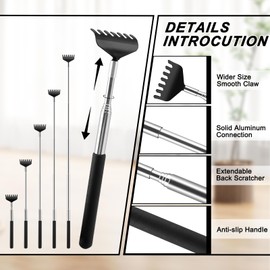 NICEMOVIC 6 Pack Back Scratcher Gifts for Men Women, Stocking Stuffers White Elephant Gifts for Adults, Game Prizes for Adults, Extendable Bulk Back Massager Tool for Thanksgiving Birthday Idea Gifts