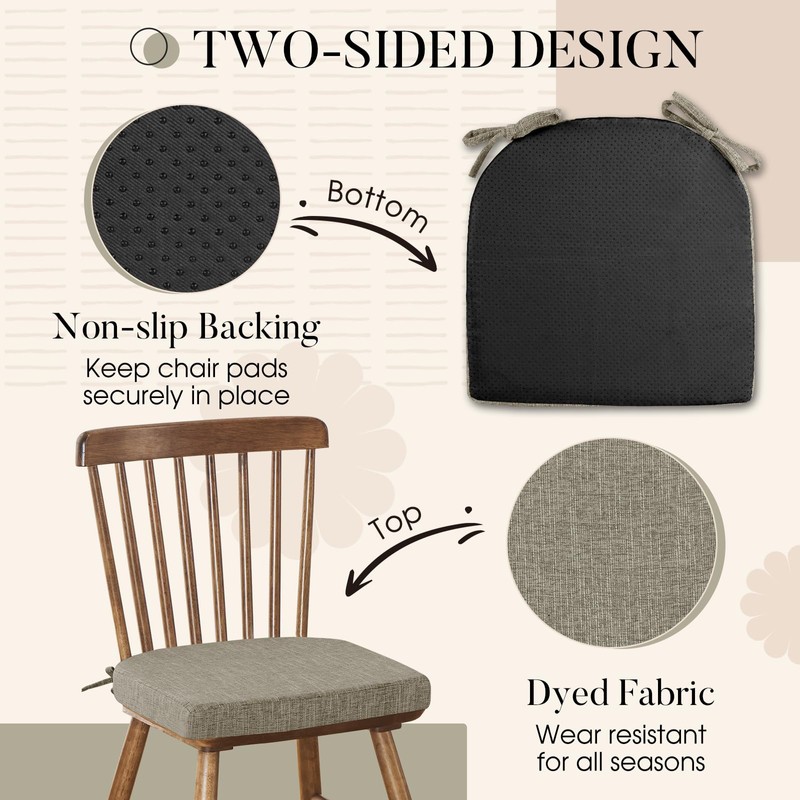 Basic Beyond Chair Cushions for Dining Chairs 4 Pack, Kitchen