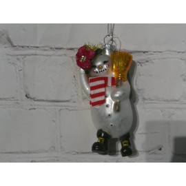 Raz Imports Glass Snowman Ornament