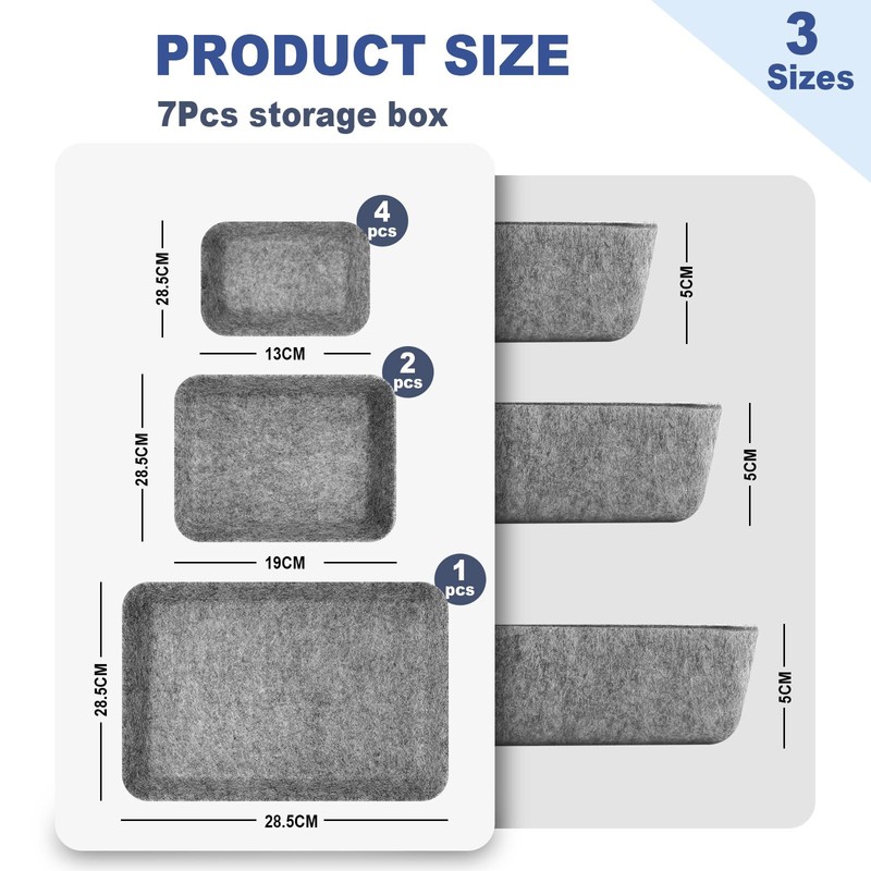 Criveple Felt Drawer Organiser, Felt Drawer Organiser System, Dressing Table