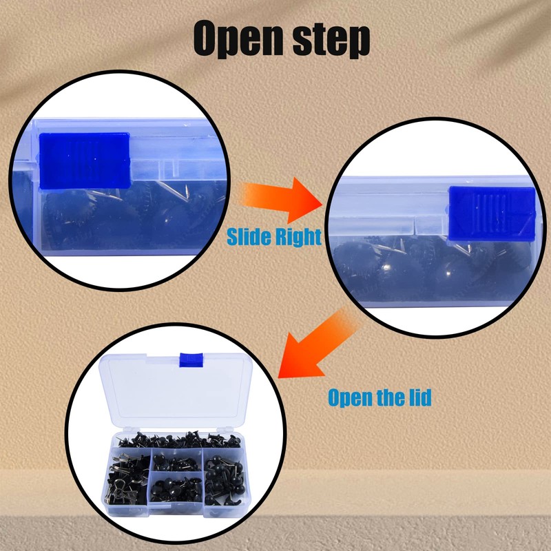 VAPKER Black Push Pins Set 200Pcs,Binder Clips,Hook Pushpin,Gear Marking Thumtacks,Heart