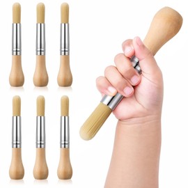 Sinload 6 Pcs Watercolor Paint Brushes for Toddler Kid Baby Jumbo Brushes with Chubby Wood Handles Easy to Grip Round Paintbrushes Non Toxic Vegan Bristles for Preschool Painting Art Craft (Gourd)