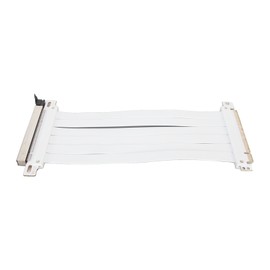 PCIE 3.0 X16 Extender Riser Cable High Shielding Property 180 Degree Flexible PCIE 3.0 Extension Cable for Graphics Card White 30cm/11.8in