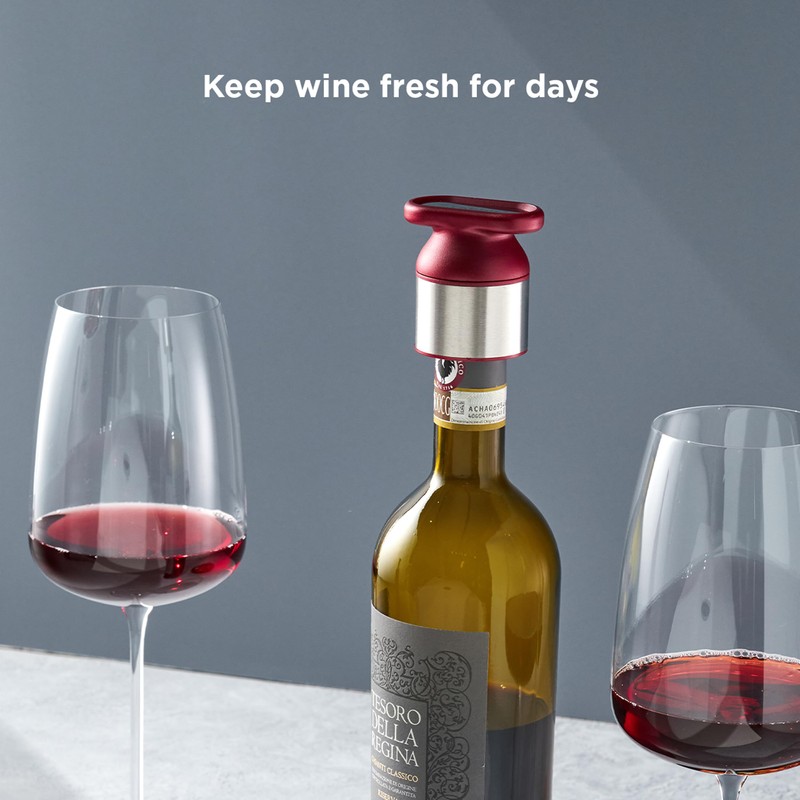 Rabbit Wine Stopper Preserver, 2.2x1.8x2.4, Merlot