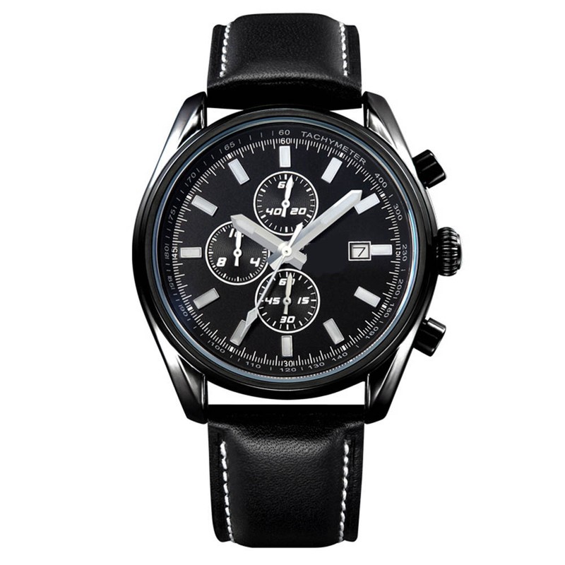 OCHSTIN Fashionable Leather Starp Watch Round Dial Display Quartz Wristwatch
