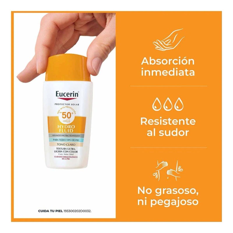 Eucerin Sun Face Hydro Fluid Fps Tono Claro 50ml