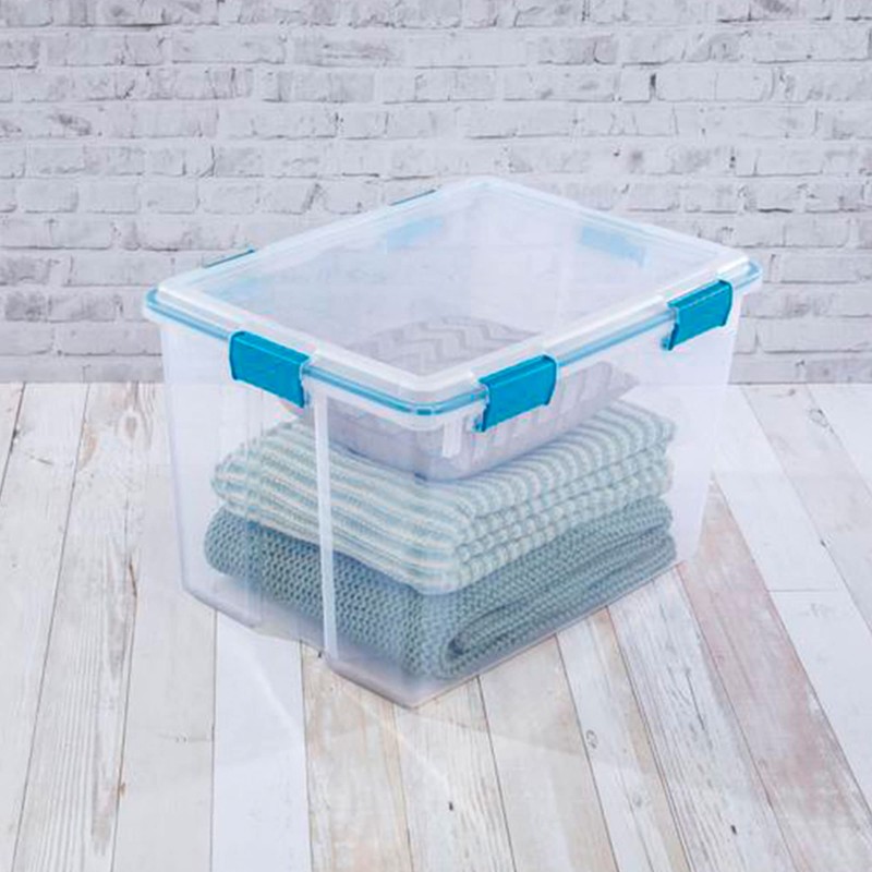 Sterilite 80 Qt Gasket Box, Stackable Storage Bin with Latching