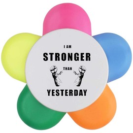 Azeeda 'Stronger Today, Unbreakable Tomorrow' Flower Shape Highlighter Pen (HL00034659)