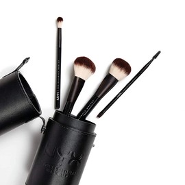 NYX Professional Makeup Juego de pinceles de maquillaje sintético de primera calidad para mezclar polvos colorete, sombra de ojos, kit de brochas de  