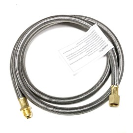 6FT Stainless Steel Braided Propane Hose Extension Assembly with 3/8" Female x 3/8" Male Flare for Gas Grill, RV Fire Pit