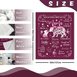 Paayna Gift for Mom from Daughter Son Flannel Throw Blanket, for Mama, Birthday Ideas, Mama Bear Present for Women, Soft Bedding Sofa Blankets 50 x 60 in