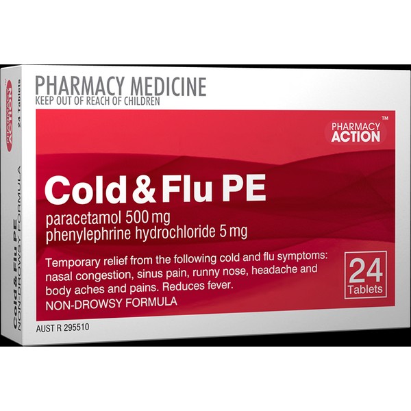 Pharmacy Action Cold & Flu PE Tab X 24 (Generic for Codral PE Cold & Flu)