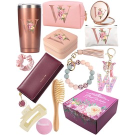 Birthday Gifts Set for Women Mom Bridesmaids Wife Unique Mother's Day Bath Gift Set Box Initial Letter Relaxing Wedding Spa Gifts Idea for Women Her Friend Grandma Sister Christmas gifts (W)