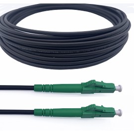 Elfcam® - Gepanzerte Glasfaserkabel LC/APC auf LC/APC Stecker, Simple Singlemode 9/125μm OS2 Patchkabel, Schwarz (35M)