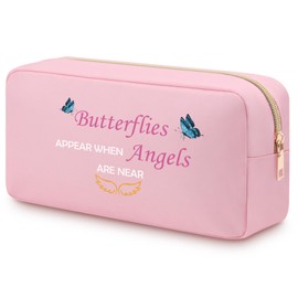 Heigebi Butterfly Gifts for Women Butterfly Makeup Bag Christmas Birthday Gifts for Sister Bestie Daughter Butterfly Animal Lovers Butterfly Themed Gifts Oxford Cloth Cosmetic Bag Zipper Travel Pouch