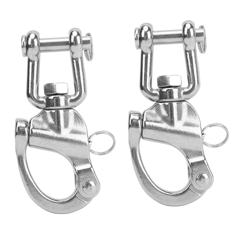 2PCS Snap Shackle 316 Stainless Steel Quick Release High Strength