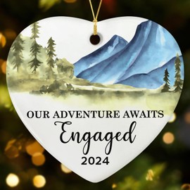 NewEleven Engagement Gifts for Couples 2024 - First Christmas Engaged Gifts for Her, Engagement Gift for Engaged Couples, Engagement Gifts for Her, Bride to Be Gifts, Ceramic Christmas Ornaments