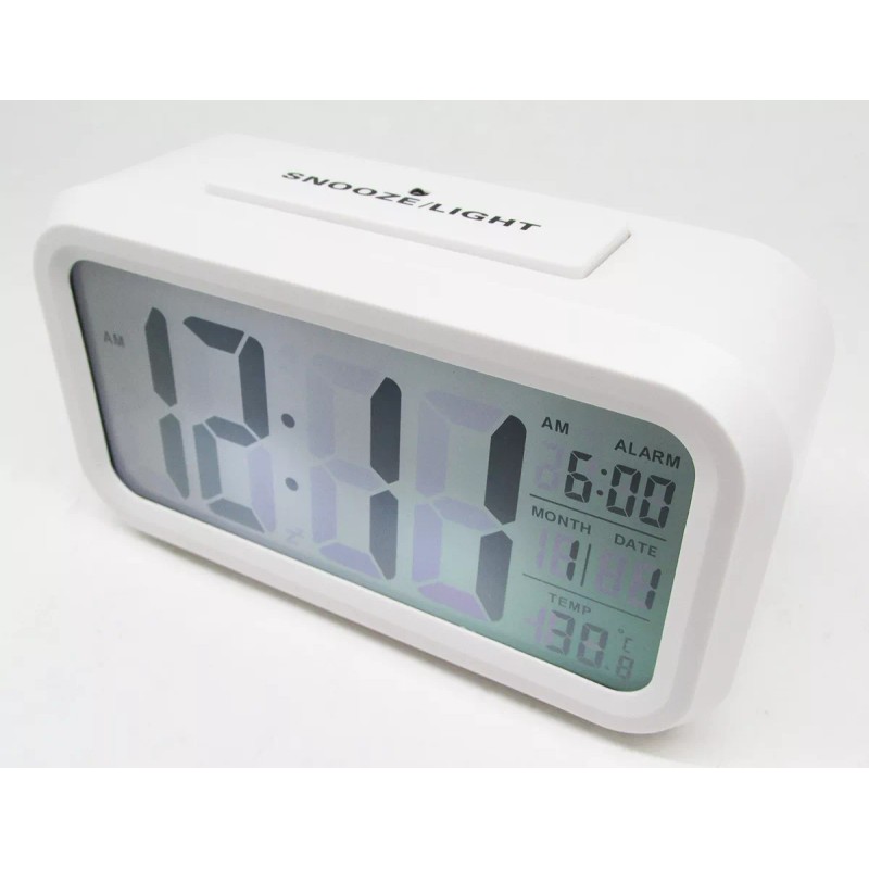 Gadiz Reloj Digital Alarma Numeros Grandes Fechador Luz Led Blanco