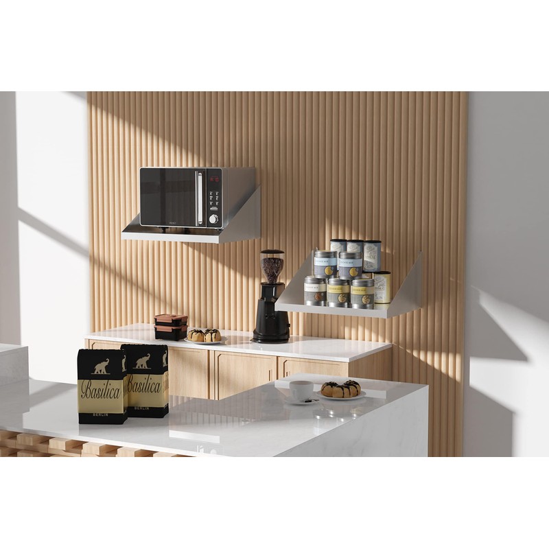 Stainless Steel Microwave Shelf 17"x22", Wall Mount Kitchen Shelf