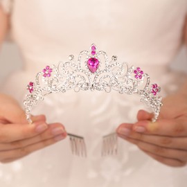 Wekicici Crystal Tiara Crowns Crystal Headband Princess Rhinestone Crown with Combs Bride Headbands Bridal Wedding Prom Birthday Party Hair Accessories for Women Girls(Style 11 )