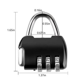Cerradura de combinación de viaje de 3 dígitos de aleación de zinc, candado de combinación pequeño seguro para veliz, maletines de equipaje, maletines de computadora, mochilas y cajón, kit de