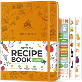 Clever Fox Recipe Book – Make Your Own Family Cookbook – Blank Recipe Notebook Organizer – Empty Cooking Journal to Write in Recipes – Large Size, 8.5”x11.2”, Hardcover, Amber Yellow