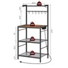 MAHANCRIS Bakers Rack with Power Outlet, Kitchen Storage Shelf with