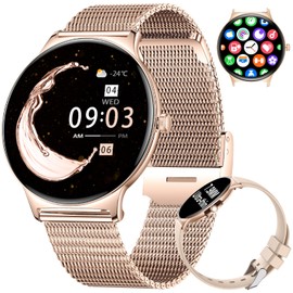 LIGE Women's Smartwatch with Bluetooth Call, 1.43 Inch HD AMOLED Smart Watch with IP68 Waterproof Women's Watch, Women's Health/Calories/120+ Sport Mode Sports Watches, Android iOS Fitness Tracker