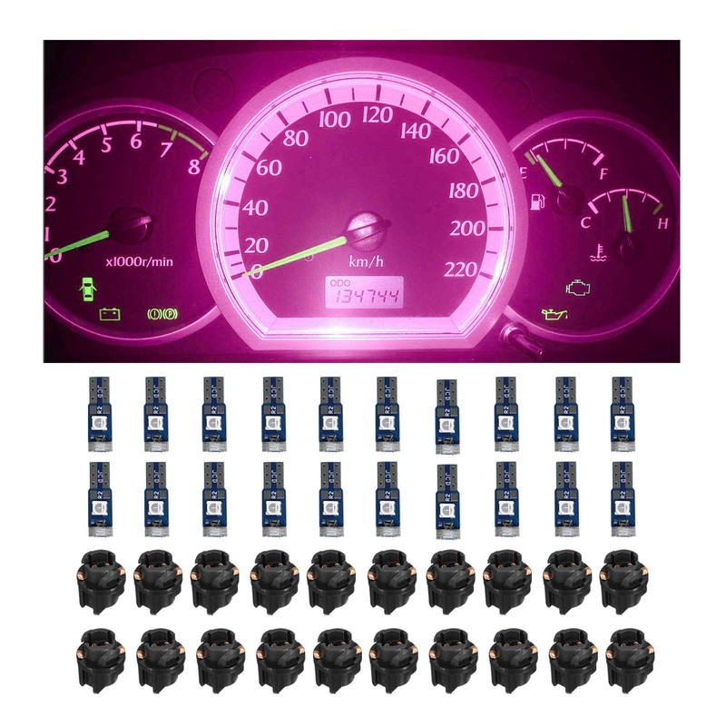 Dickno 20 PCS T5 Led Lights for Car Dashboard, High