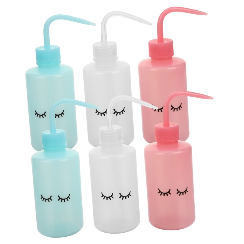 WOONEKY 6Pcs Squeeze Wash Bottle Eyelash Wash Bottle for Tattooing