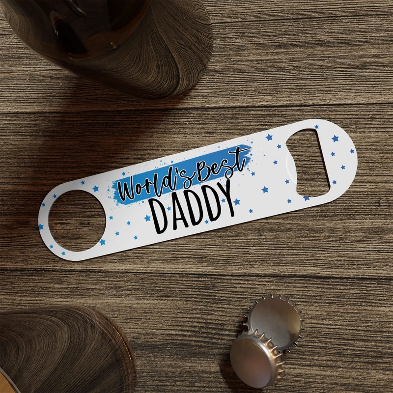 BB3 Bottle Opener for Dad, World's Best Daddy, Bar Blade,