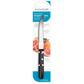 KitchenCraft Grapefruit Knife with Serrated Edge, Stainless Steel, 17.5cm, Black