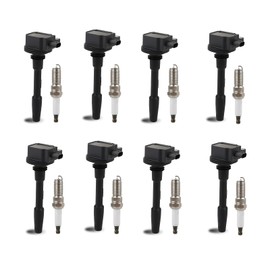 JDMON 8Pcs Ignition Coils Pack and Spark Plug Compatible with Ford F150 2018-2021, Mustang 2018-2020 5.0L V8 Replacement for UF835 DG566 JR3E12029AA 2117712 94862
